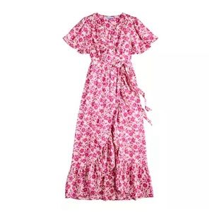 DRAPER JAMES RSVP™ Flutter Sleeve Wrap Maxi Dress